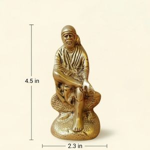 Figurine religieuse en laiton plaqué or, assise sur un serpent, sculpture artisanale pour la décoration de la maison - Product Image 4