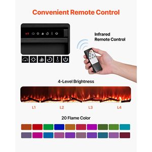 Mobile TV in Stile Rustico con Caminetto per Televisori fino a 100 Pollici, Centro Intrattenimento da 60 Pollici con Funzione Caminetto - Product Image 5