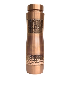 OTSAK Premium Eco-Friendly Modern Luxury Shine Hammered Copper <b>Sipper</b> Water <b>Bottle</b> Lid Stocked Portable Office Outdoor Camping - Product Image 5