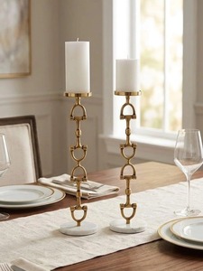 Juego de 3 Portavelas Metálicos con Forma de Flor para Decoración del Hogar y Bodas, Juego de Velas sin Llama - Product Image 3