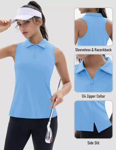 Débardeurs de sport personnalisés avec logo pour femmes, débardeur de yoga sans manches à demi-zip, vêtements de sport décontractés, gilet de yoga taille haute pour femmes - Product Image 4