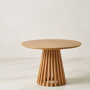Solid Teak Wood <b>Coffee</b> <b>Table</b> <b>Round</b> <b>Wooden</b> Center <b>Table</b> Natural Brown Modern Accent <b>Table</b> for Living Room - Product Image 1