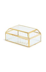 Boîte à bijoux décorative en métal et verre avec base miroir pour une présentation de luxe sur coiffeuse et une solution de rangement pour bijoux - Product Image 3