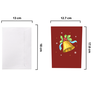 Carte de vœux 3D personnalisée avec motif d'ange et cloche de Noël, faite à la main, thème hiver, vente en gros, fabricant OEM/ODM - Product Image 2