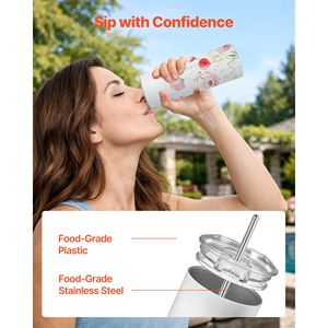 Set di 4 Tumbler per Sublimazione da 20 oz, Bicchieri Sottili in Acciaio Inox con Coperchi e Cannucce - Product Image 4