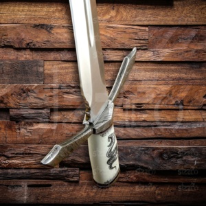 Épée courte personnalisée en acier D2 |   Épée de fantaisie artisanale de collection avec manche en résine gravé Serpent Blanc OEM - Product Image 3