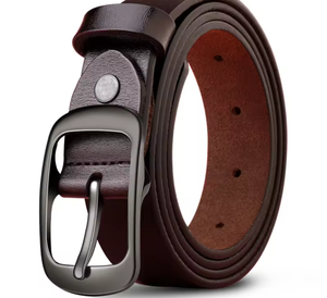 Ceinture Formelle Homme en Cuir Véritable Noir Uni, Boucle Ardillon en Acier, Moulage Rectangulaire Monobloc, Conception Durable - Product Image 6