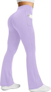 Women's High Waist Flared <b>Bootcut</b> <b>Yoga</b> Leggings Stretch Fitness <b>Pants</b> with Side Pockets - Product Image 5