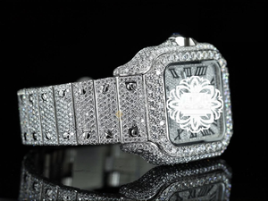 Montres RUDRA JEWELS : Montre de Luxe en Acier Inoxydable avec Diamants Moissanite, Mouvement Mécanique, Style Vintage Sportif Élégant, Creuse et Ornée de Cristaux - Product Image 2