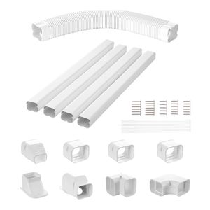 Copertura per Tubi di Condizionatori Mini Split in PVC Decorativo, 3 Pollici di Larghezza, 17,6 Piedi di Lunghezza, per 4 Condotti Diritti, Uso Domestico - Product Image 6