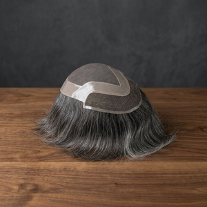 Perruque en cheveux humains avec dentelle frontale, cheveux chinois vierges Remy, textures Kinky Straight, Water Wave, Loose Deep Wave, Deep Wave, couleur 1b+gris - Product Image 4