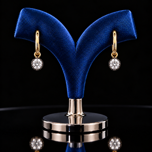 1 CT Lab Grown Diamond Dangle <b>Hoop</b> <b>Earrings</b> <b>14K</b> Solid Yellow <b>Gold</b> Drop Huggie Luxury Fine Jewelry Certified Wedding Gift - Product Image 6