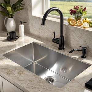 Évier simple en acier inoxydable 304 fait à la main THCSS-0508 avec évier profond résistant à la corrosion Undermount pour les cuisines à domicile - Product Image 4