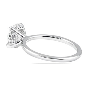 Wholesale Price 2.21ct Round Brilliant Cut Lab <b>Diamond</b> Engagement <b>Ring</b> White Gold Classic Solitaire Hidden Halo Wedding <b>Ring</b> - Product Image 4