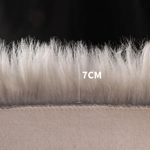 Tapis ovale moelleux en fausse fourrure de mouton à poils longs blancs pour salon, chambre d'adolescent, décoration de chambre de luxe, lavable - Product Image 6