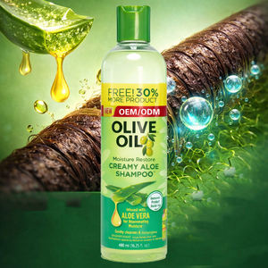 Champú Hidratante con Aceite de Oliva y Aloe Vera OEM ODM para Cabello Afro Rizado, Sin Sulfatos, Limpieza Natural, Cuidado del Cabello, 480 ml - Product Image 4