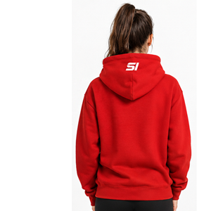 <b>Red</b> Hooded <b>Sweatshirt</b> With Cat Music Heartbeat Print Unisex Casual Fleece Pullover Regular Fit Autumn Wear - Product Image 4
