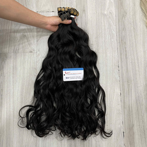 Extensions de cheveux naturels vietnamiens ondulés à bandes adhésives, double épaisseur, couleur noire, prêtes à être expédiées, livraison rapide - Product Image 6