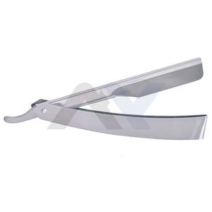 Navajas de afeitar de acero inoxidable para barbería, tipo Shavette con bloqueo deslizante, de un solo filo, para afeitar barba, bigote, cuello y cabeza. - Product Image 1