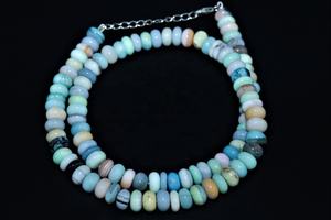 Collar de Plata 925 con Cuentas de Ópalo Disco Multicolor, Estilo Minimalista - Product Image 6