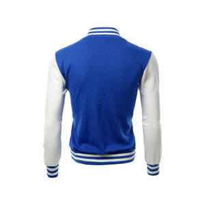 Veste de style universitaire bleu et blanc pour homme, style preppy, col rabattu, manches régulières, polyester, vêtements d'automne - Product Image 2