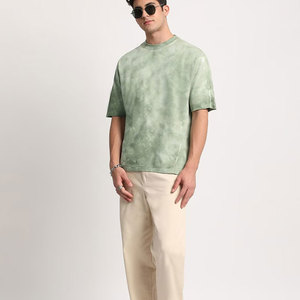 T-shirt Streetwear Homme 100% Coton, Coupe Oversize, Grammage Lourd, Impression Frontale Sérigraphiée, Vêtement Décontracté Personnalisé, Fabricant OEM ODM - Product Image 3