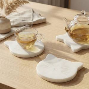 Posavasos Redondos de Mármol Clásicos de Diseño, Juego de Posavasos Ecológicos de Lujo con Acabado Refinado y Superficie Duradera, Ideal - Product Image 5