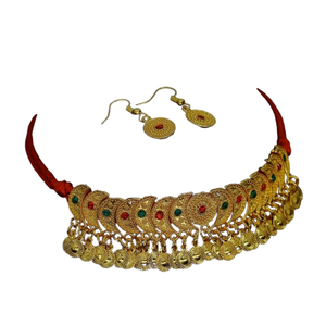 Elegante Juego de Collar Choker Dorado Árabe para Mujer, Joyería Nupcial Tradicional de Oriente Medio, Estilo Dubái, Joyería de Lujo - Product Image 1