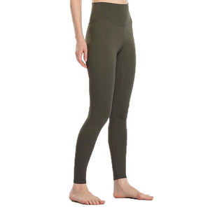 Leggings Deportivos de Cintura Alta para Mujer, de Color Sólido, Secado Rápido, Sin Costuras, de Spandex/Nailon, para Entrenamiento y Fitness - Product Image 3