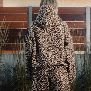 <b>Leopard</b> Camouflage Hoodie Cotton Fleece Knitted Tactical Streetwear <b>Sweatshirt</b> Pullover Custom Logo OEM Bulk Supplier Over Sized - Product Image 5