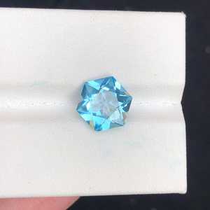 Topaze bleue suisse, pierre précieuse ronde taille brillant, pierre de naissance de décembre, pierre en vrac, haute qualité, bijoux naturels, vente en gros - Product Image 2
