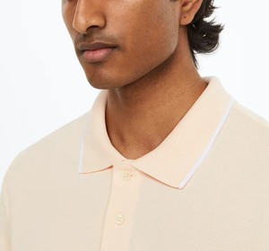 Chemise pour homme à manches courtes, couleur unie, en nylon piqué, coupe classique, style décontracté, poche avant, beige, boutons, tricotée - Product Image 5