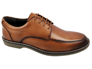 Zapatos Oxford de Cuero Genuino Marrón para Hombre, Punta Redonda, con Cordones, Suela de Goma Transpirable, para Todas las Temporadas - Product Image 1