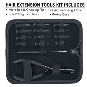 Professional <b>Hair</b> Extension Crimping Tools Set Featuring Micro Bead Pliers Loop Pulling Tool Salon Clips <b>Hair</b> Extension Tool Kit - Product Image 2