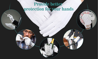 Gants en jersey Fourchette 100% coton Interlock Touch de luxe avec point 3 lignes et bouton Gants confortables pour le travail polyvalent