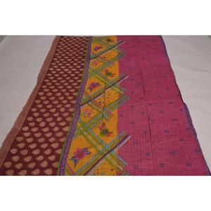 Floral Kantha <b>Quilt</b> Boho Cotton <b>Throw</b> Handmade Vintage Indian Reversible Blanket Bedspread Bedroom Decor - Product Image 3