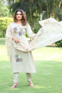 Conjunto de Kurta, Pantalón y Dupatta de Algodón Puro para Mujer, Kurti de Diseño Moderno con Salwar Kameez Estilo Pakistaní, Traje Étnico - Product Image 2