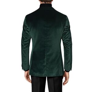 ชุดทักซิโด้สีเขียวมรกตสไตล์กำมะหยี่สำหรับผู้ชาย กระดุมเดียว ชุดออกงานกลางคืน แฟชั่นดีไซเนอร์ เบลเซอร์ ชุดเจ้าบ่าวสำหรับงานแต่งงาน - Product Image 2