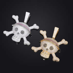 Pendentif en argent 925 de haute qualité avec motif de personnage d'anime One Piece, pendentif en moissanite, collier avec pendentif en forme de crâne, cadeau d'anniversaire décoratif - Product Image 3
