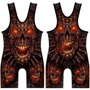Ropa Deportiva de Compresión Sublimada para Lucha Libre, Singlet Ajustado sin Mangas de Poliéster con Estampado de Letras, Elástico y sin Costuras - Product Image 6