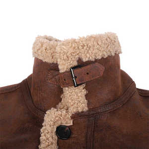 Blouson Bomber Décontracté Homme Hiver Haute Qualité en Cuir Véritable Peau de Mouton Lavé avec Fermeture Éclair – Service OEM – Vente Flash - Product Image 3