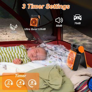 Linterna LED Recargable de 5200mAh, Ventilador Solar para Camping, Banco de Energía Portátil de Emergencia con 4 Velocidades de Viento y 3 Niveles de Iluminación - Product Image 5