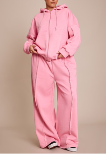 Ensemble sweat à capuche et pantalon de jogging en coton épais pour femme – Respirant, molletonné et confortable - Product Image 3