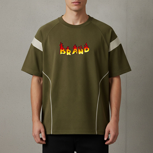 100% Cotton Oversized Drop Shoulder Long Short Sleeve Men's T-<b>Shirt</b> High Quality Eco-Friendly Anti-Pilling Heavyweight 220g Mock - Product Image 1