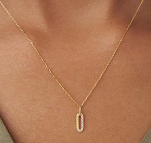 จี้เพชรทรงกลมเจียระไนแบบบริลเลียนท์เคลือบทอง 14K เพชรเพาะเลี้ยงในห้องปฏิบัติการ ดีไซน์ทันสมัย เหมาะสำหรับงานแต่งงาน - Product Image 5