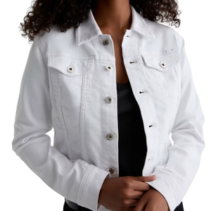 Chaqueta Vaquera para Mujer, Cuello Redondo, Lavada, Elegante, Otoño/Invierno/Verano, Abrigo Minimalista, Proveedor Mayorista, OEM, ODM - Product Image 2