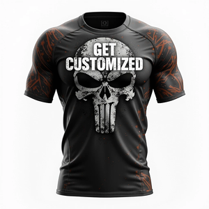 Maillot de compression personnalisé à manches courtes pour MMA, imprimé HD, pour BJJ Jiu Jitsu, entraînement de grappling, séchage rapide, extensible - Product Image 6