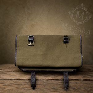 Maysara Impex OEM Wholesale 9 Pocket Brown Canvas Knife <b>Roll</b> <b>Bag</b> Heavy Duty Chef <b>Tool</b> Organizer with Leather Straps - Product Image 5