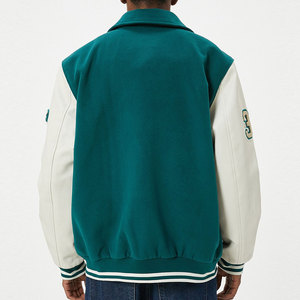 New Arrival Custom Embroidery Logo Brown White Leather Sleeves Women's College Varsity Jackets Friendly Jackets <b>Wool</b> Letterman - Product Image 3