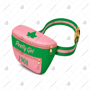 Vente en gros Alpha grec personnalisé |   Kapa |   Alpha |   Sac banane en similicuir brodé AKA Sorority Inc, sac de voyage, sac de style tendance - Product Image 3
